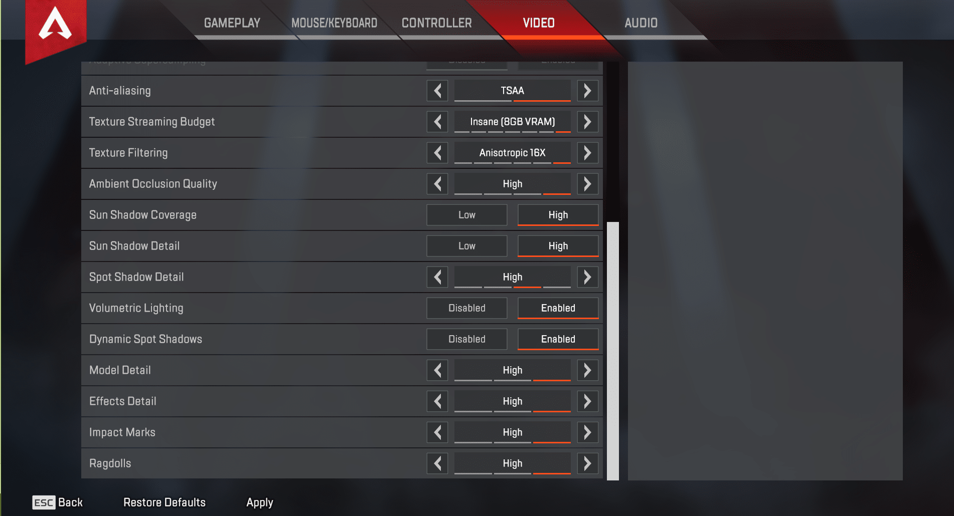 Ninja Apex Legends Video Settings 2