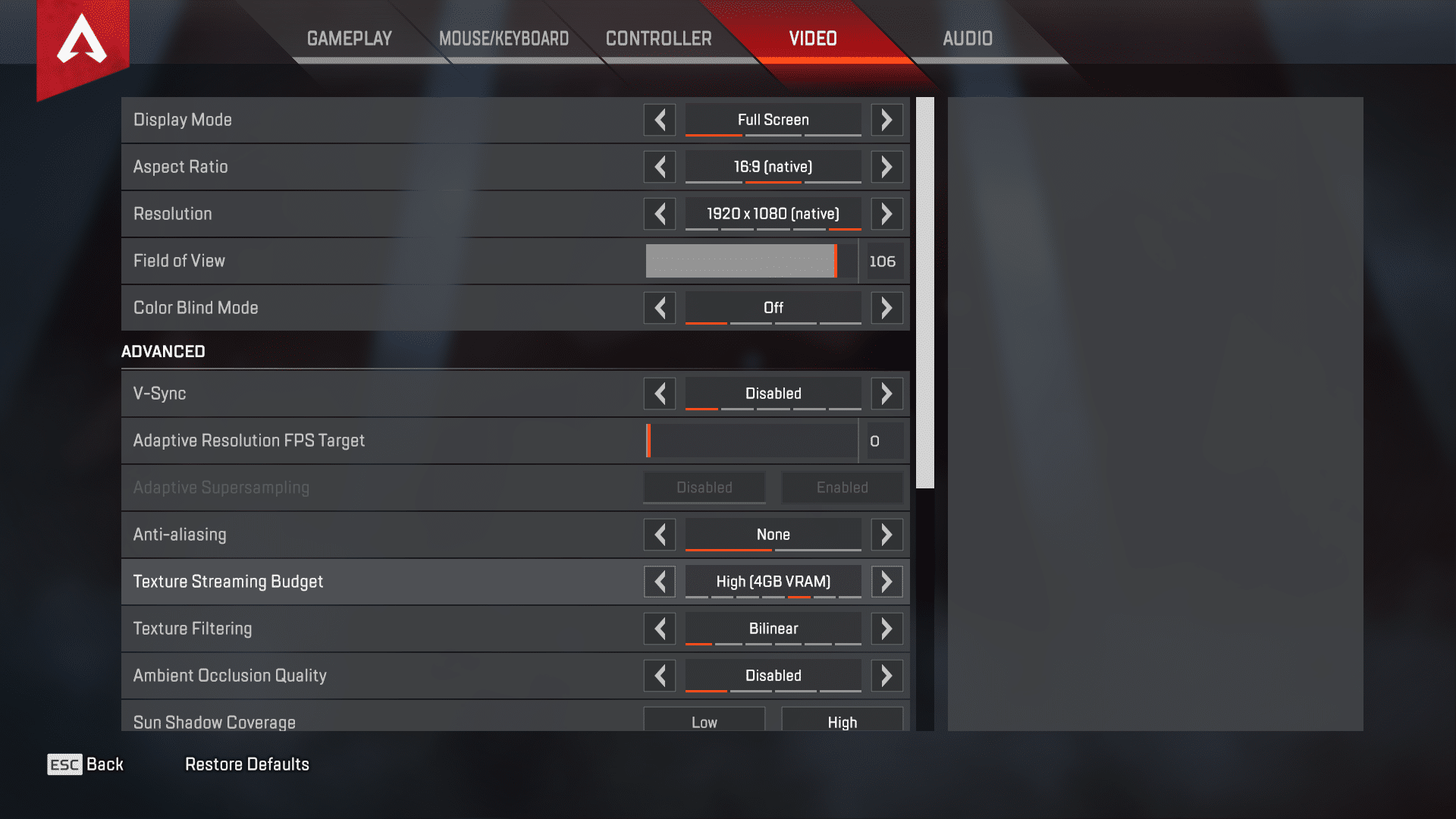 summit1g apex legends settings