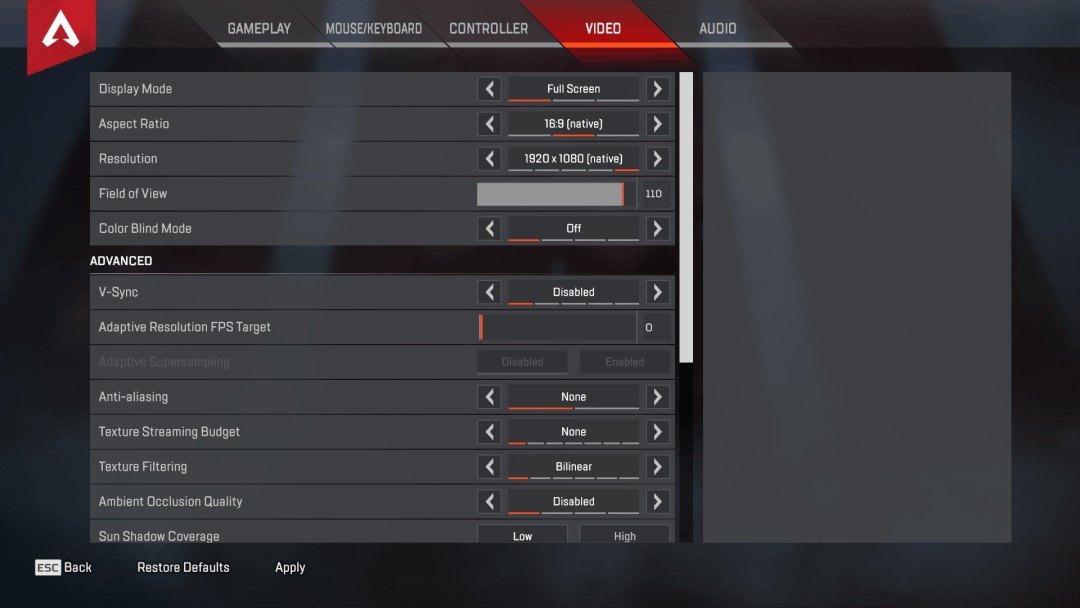 rpr Apex Legends Settings & Keybinds Updated March 2021