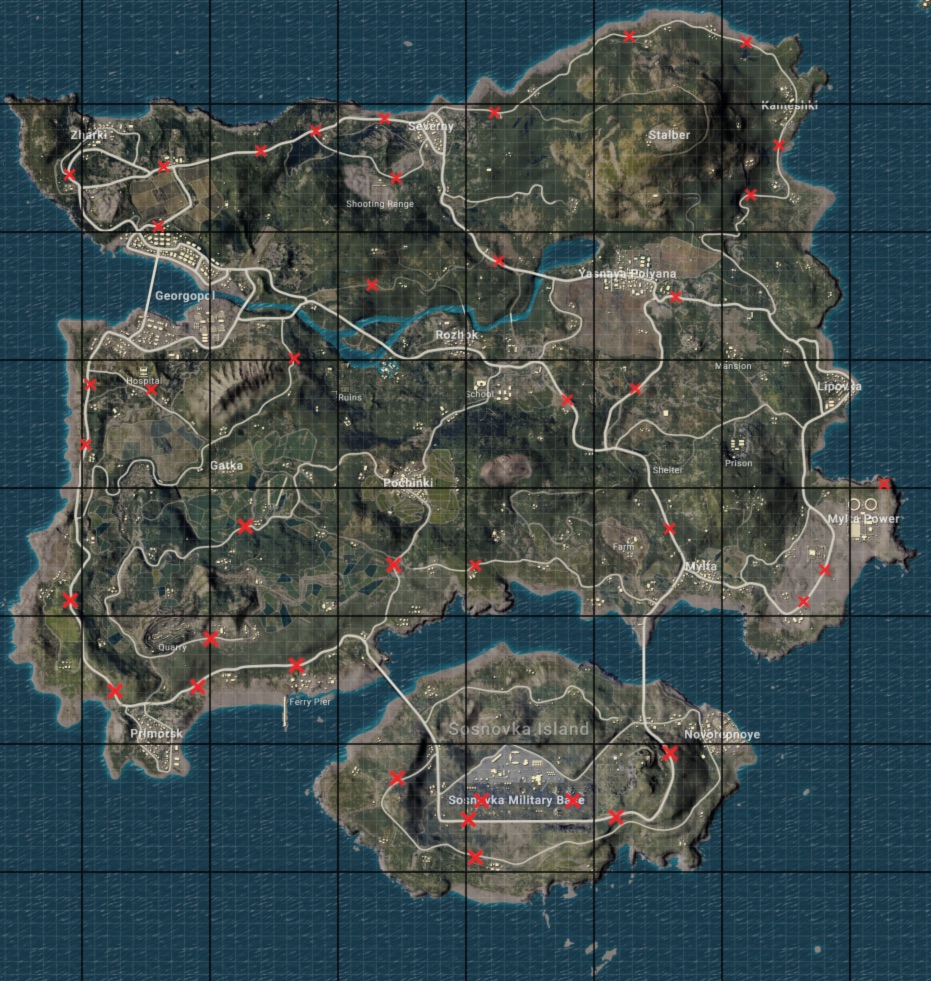 PUBG Motor Glider Spawns