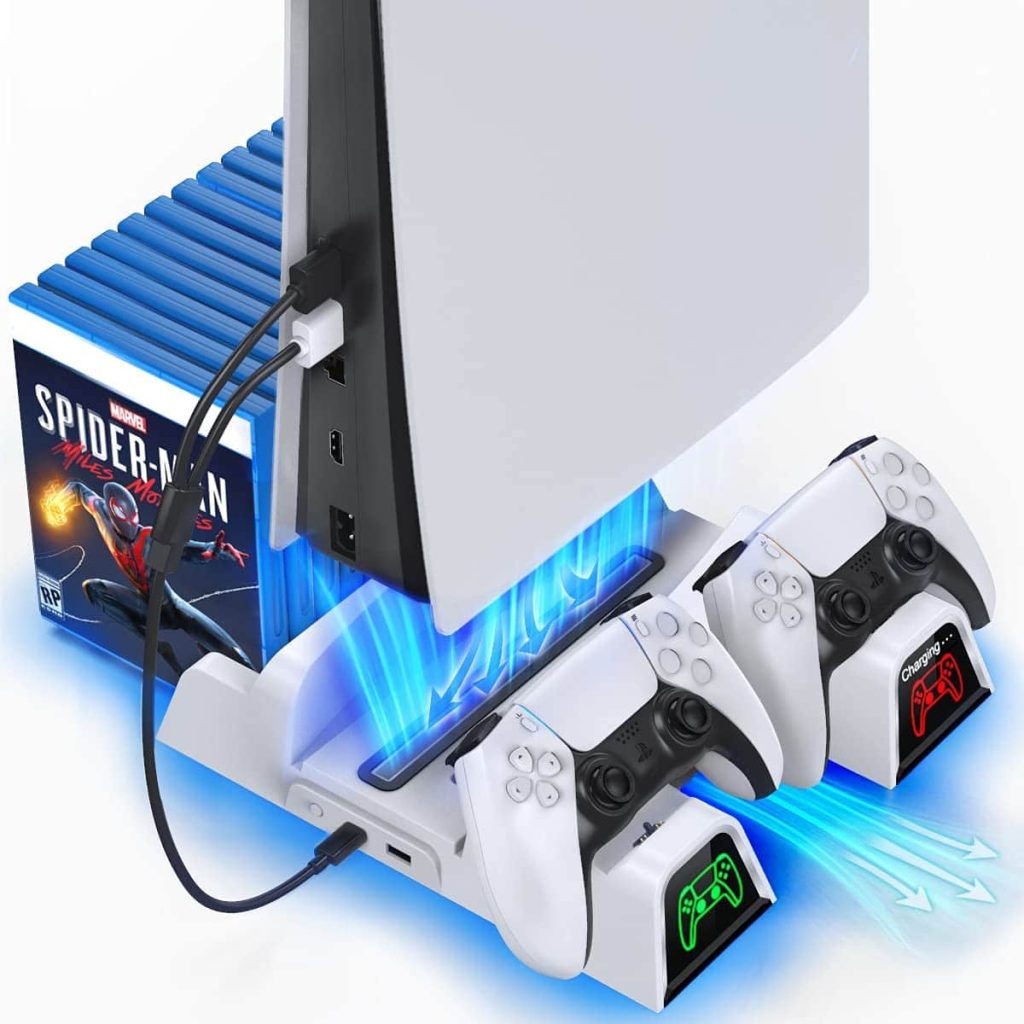 OIVO PS5 Stand with Suction Cooling Fan - Best Charging Station for PS5 Controller